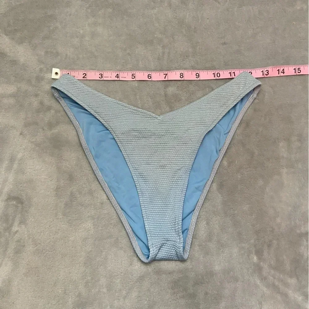 Frankie's Bikinis Metallic Textured Cheeky Bikini Bottom 21452